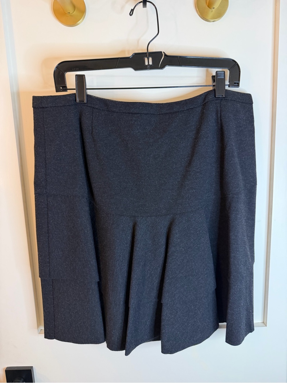 Akris Punto Charcoal A-Line Flared Skirt